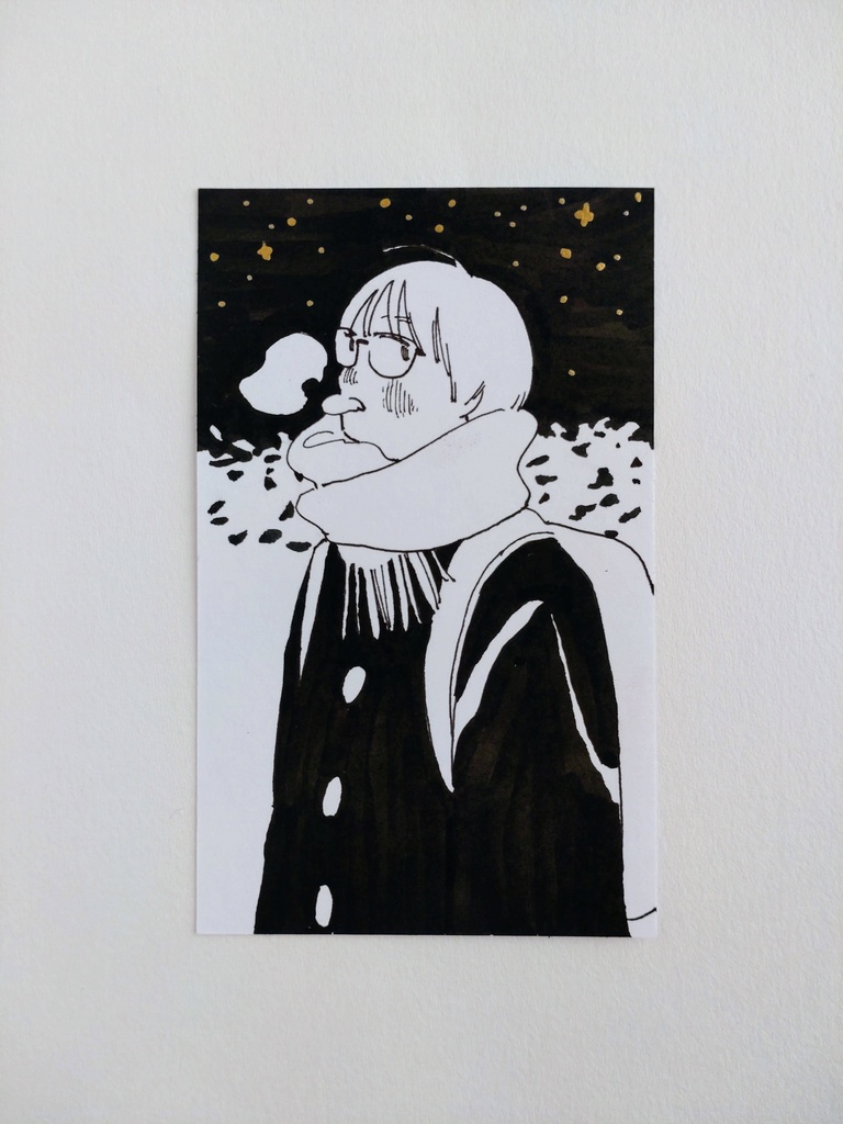 ミニ原画(冬、帰り道)