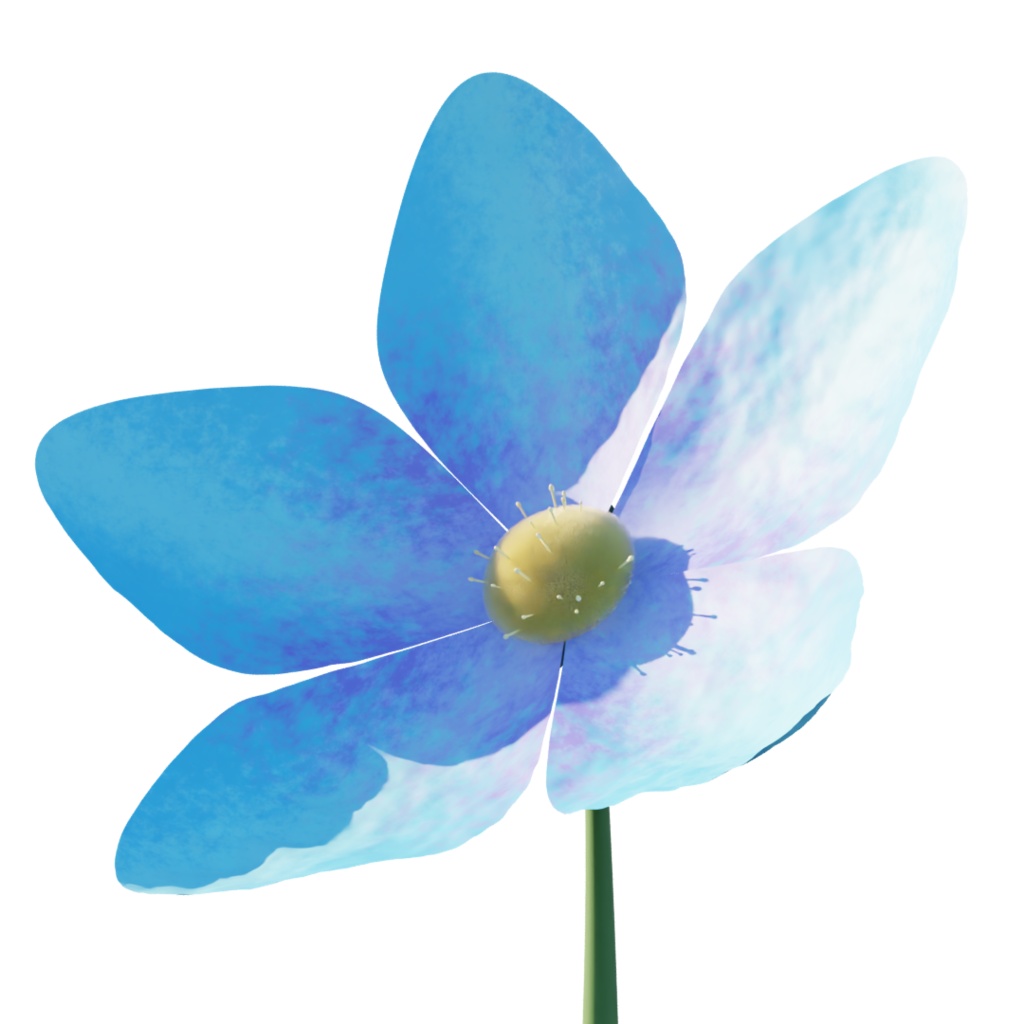 Blue Flower (.fbx)(無料あり)