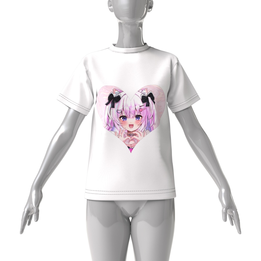 猫耳美少女萌え萌えTシャツ