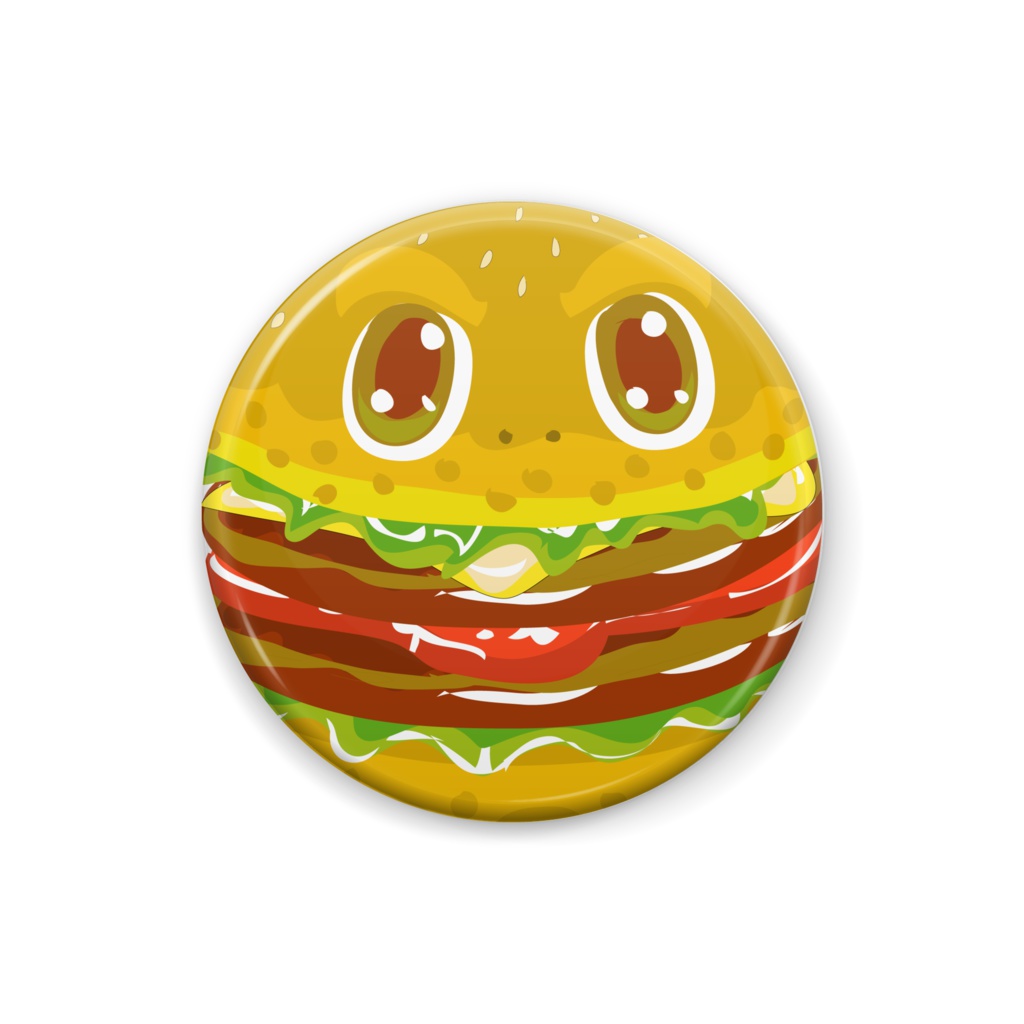 缶バッジ キャラバーガー登場 広報部「わわわっ、なんだかお腹空いてきました!!」
