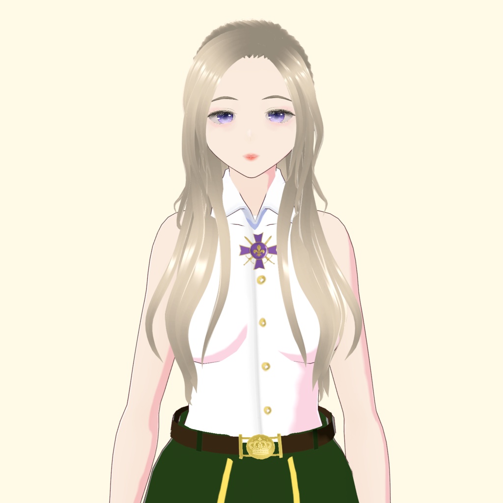 Half-tie Hairstyle (Vroid) - ハーフアップヘア