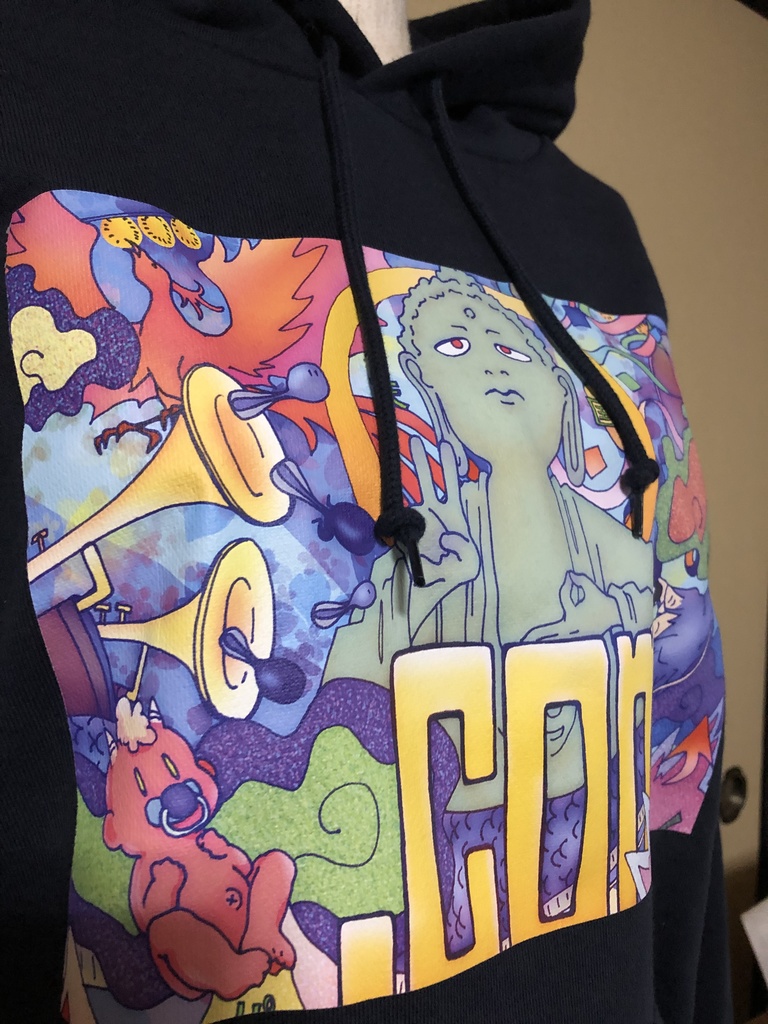 どっこむパーカー(前面プリント・ネイビー)