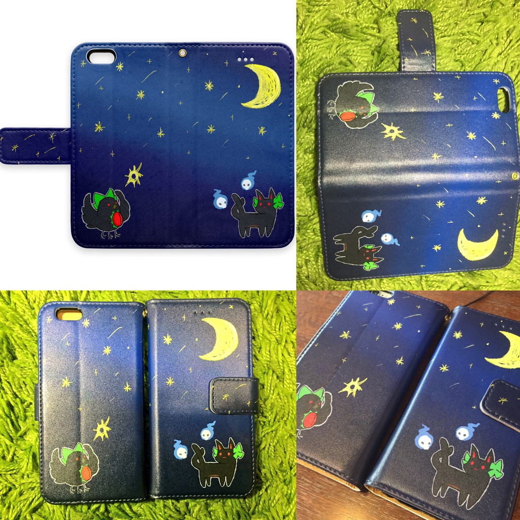 おくうおりん宇宙柄スマホケース