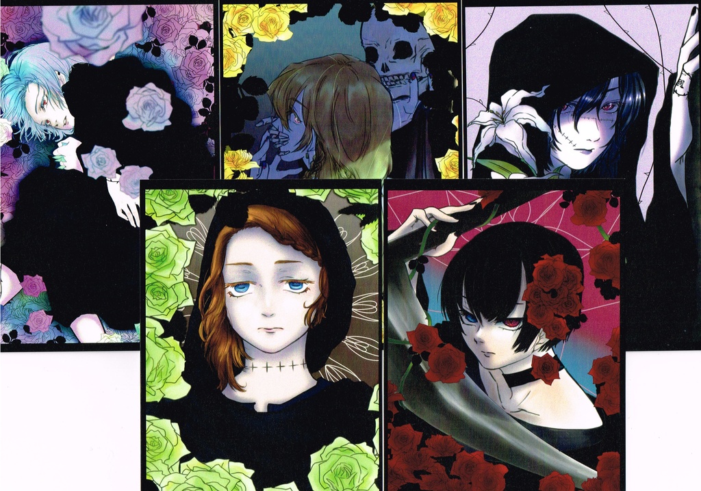 『死神と薔薇展』出展作品ポストカード５種セット