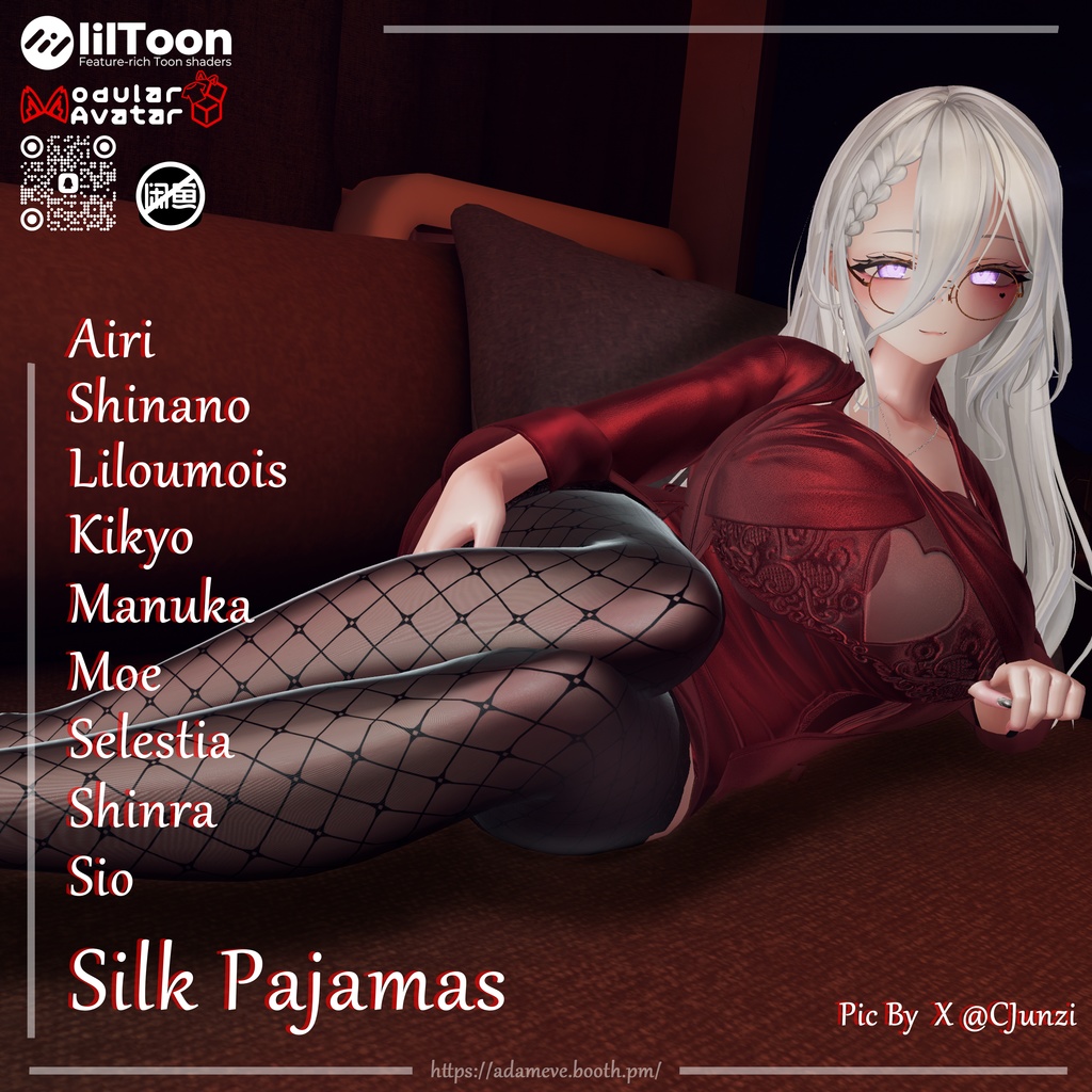 【 9アバター対応】Silk Pajamas