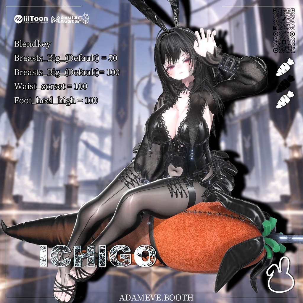 🖤黒曜の人形🖤【Obsidian Doll】🖤 衣装 + ヘア + 武器 🗡️ 14アバター対応