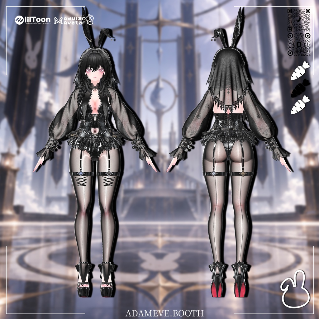 🖤黒曜の人形🖤【Obsidian Doll】🖤 衣装 + ヘア + 武器 🗡️ 14アバター対応