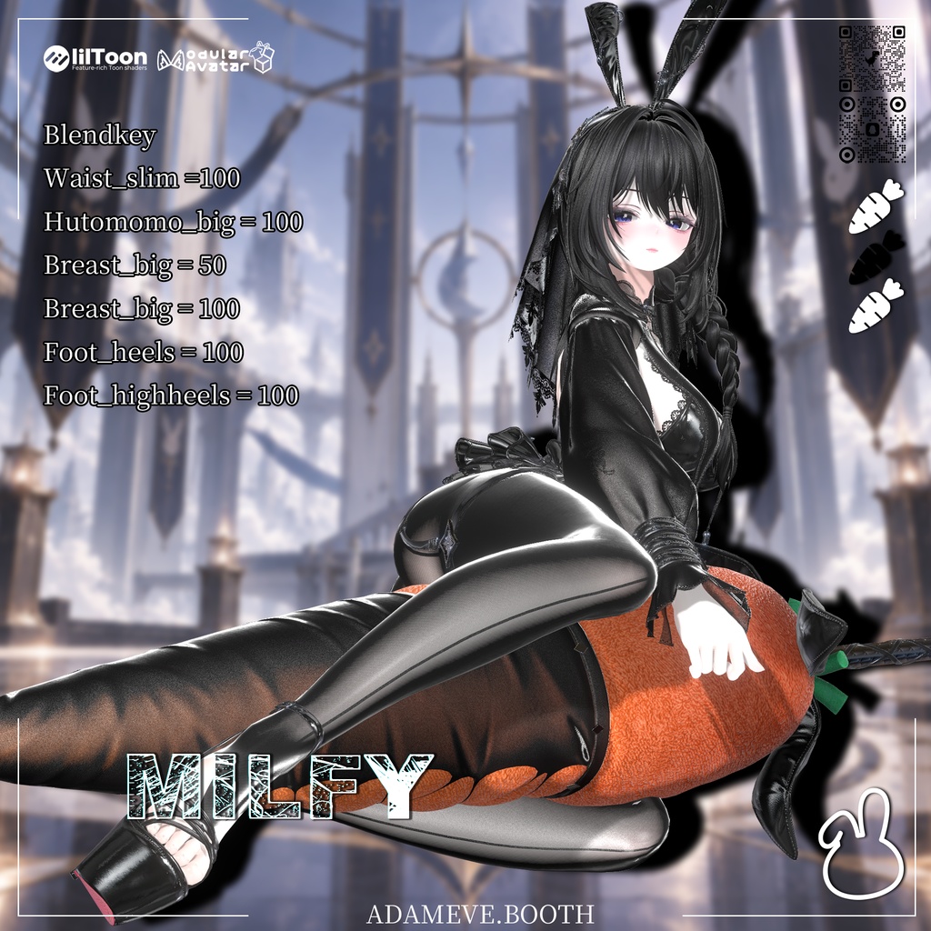 🖤黒曜の人形🖤【Obsidian Doll】🖤 衣装 + ヘア + 武器 🗡️ 14アバター対応