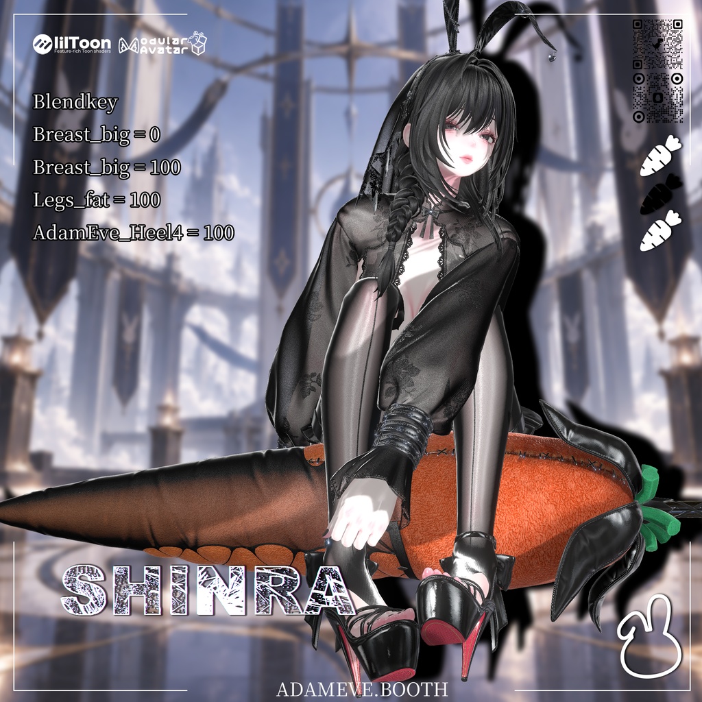🖤黒曜の人形🖤【Obsidian Doll】🖤 衣装 + ヘア + 武器 🗡️ 14アバター対応