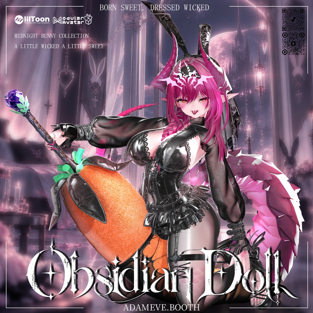 🖤黒曜の人形🖤【Obsidian Doll】🖤 衣装 + ヘア + 武器 🗡️ 14アバター対応