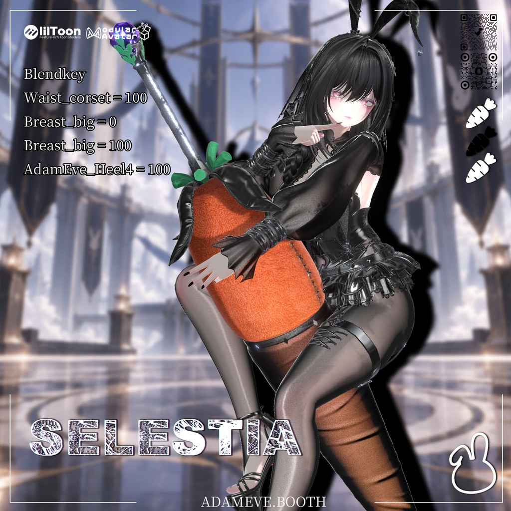 🖤黒曜の人形🖤【Obsidian Doll】🖤 衣装 + ヘア + 武器 🗡️ 14アバター対応