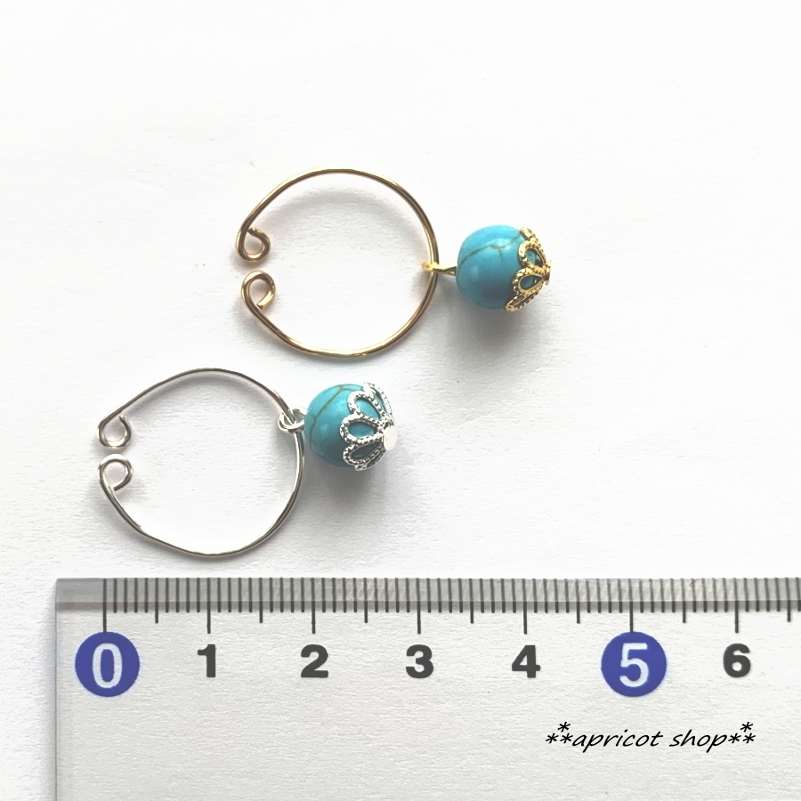 1粒イヤーカフ ターコイズ