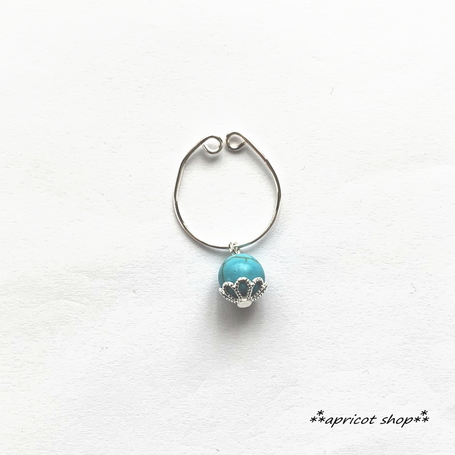 1粒イヤーカフ ターコイズ