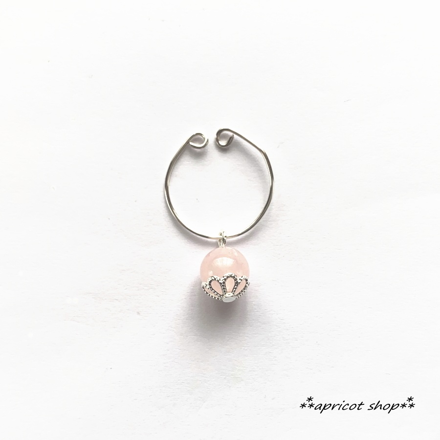 1粒イヤーカフ ローズクォーツ