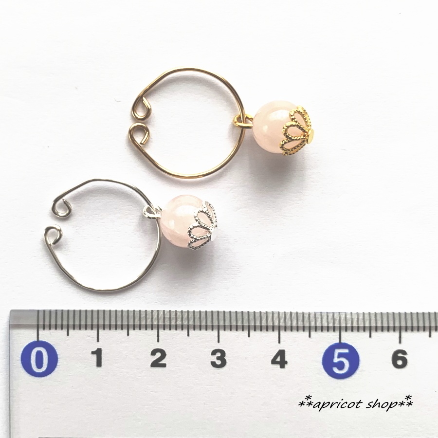 1粒イヤーカフ ローズクォーツ