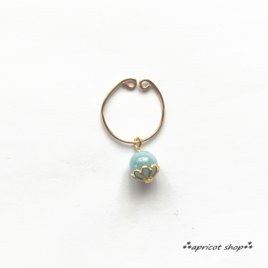 1粒イヤーカフ アクアマリン