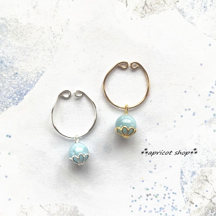 1粒イヤーカフ アクアマリン