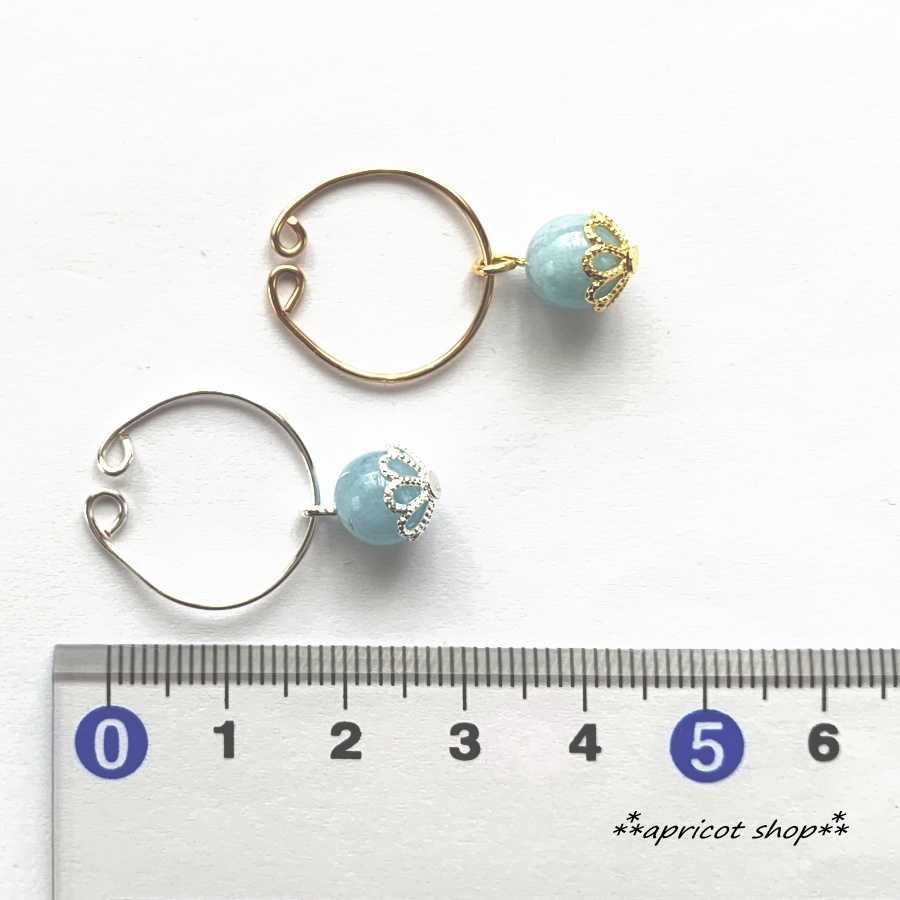 1粒イヤーカフ アクアマリン