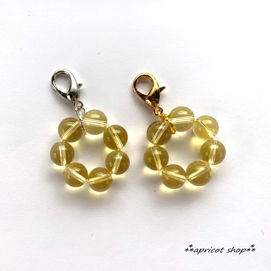 シトリン 天然石 ストラップ/円環