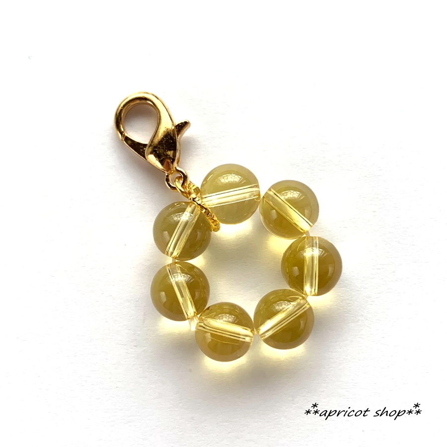 シトリン 天然石 ストラップ/円環
