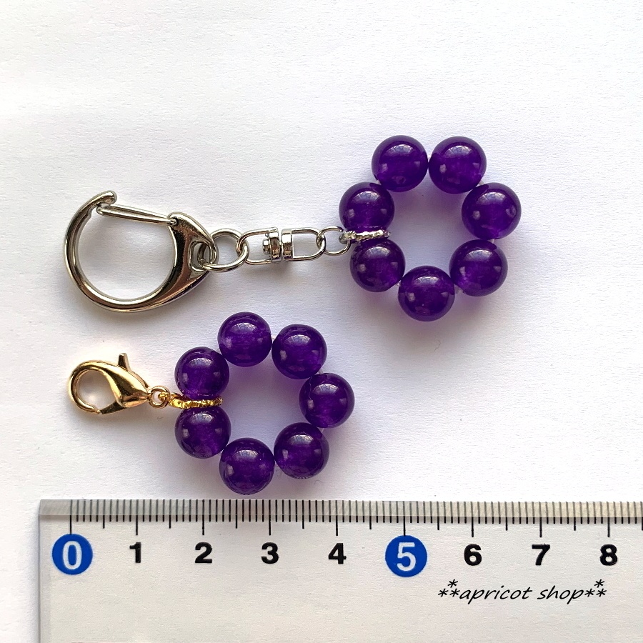 紫翡翠 天然石 ストラップ/円環