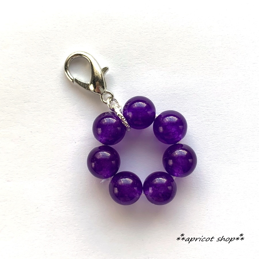 紫翡翠 天然石 ストラップ/円環