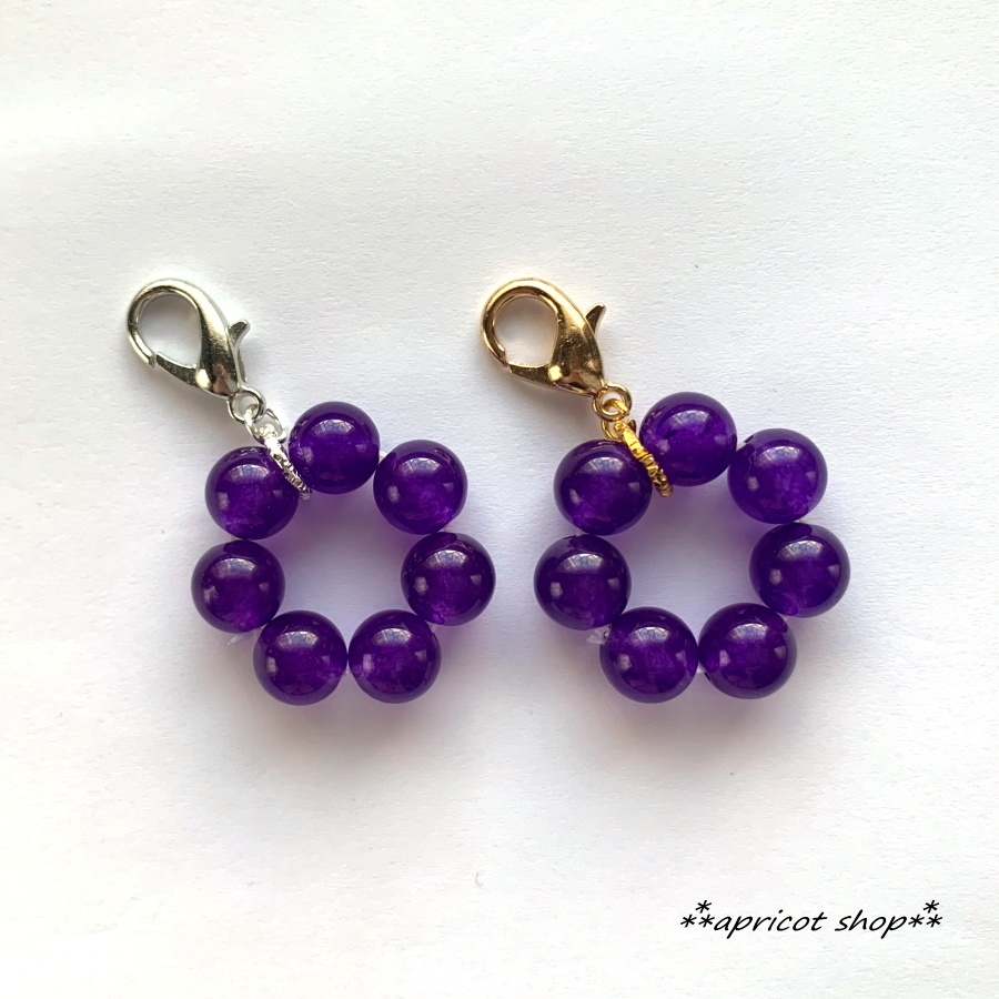 紫翡翠 天然石 ストラップ/円環