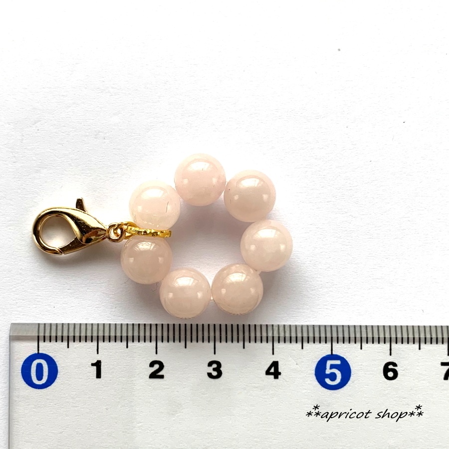 ローズクォーツ 天然石 ストラップ/円環