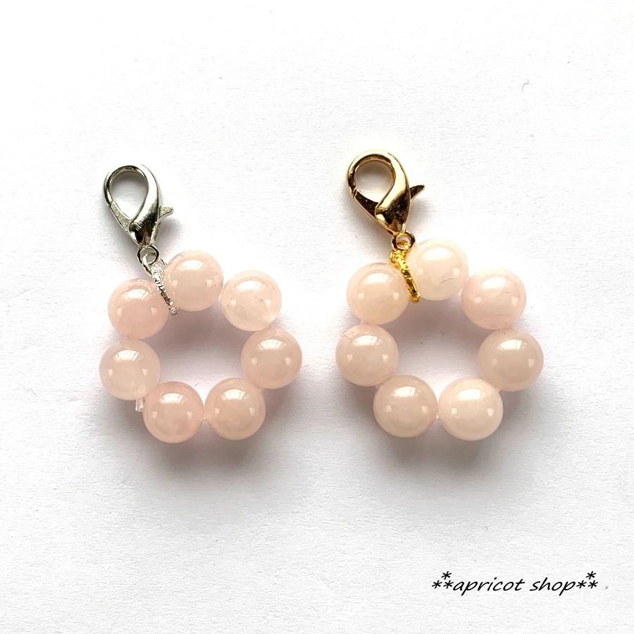 ローズクォーツ 天然石 ストラップ/円環