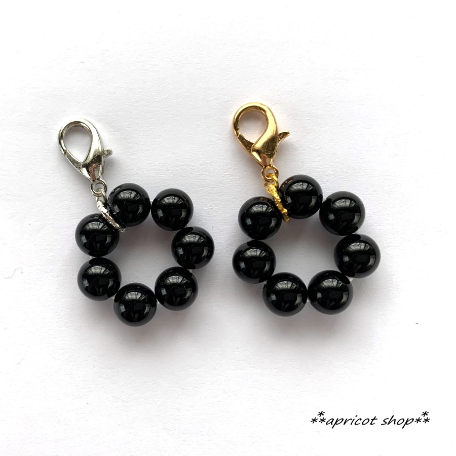 オニキス 天然石 ストラップ/円環