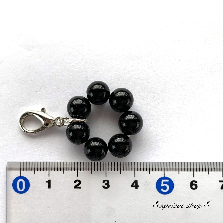 オニキス 天然石 ストラップ/円環