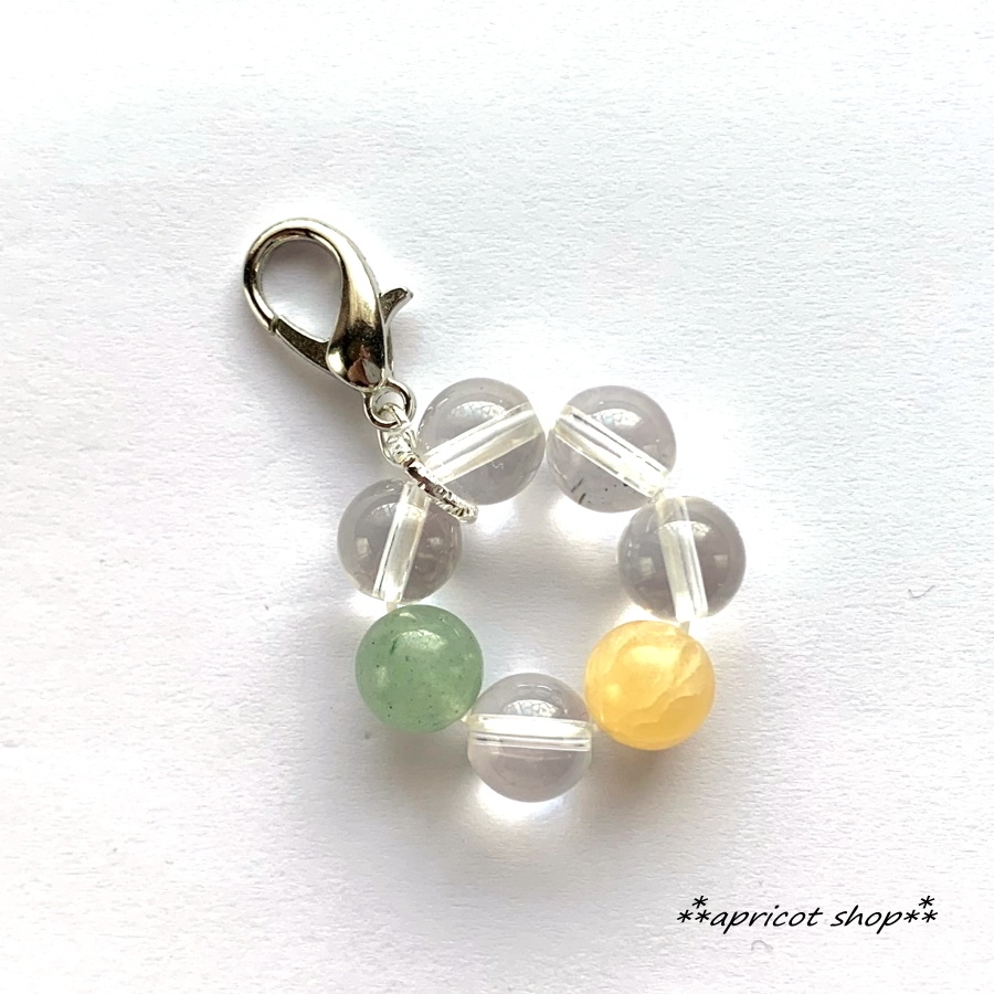 アベンチュリンとアラゴナイト 天然石 ストラップ/円環