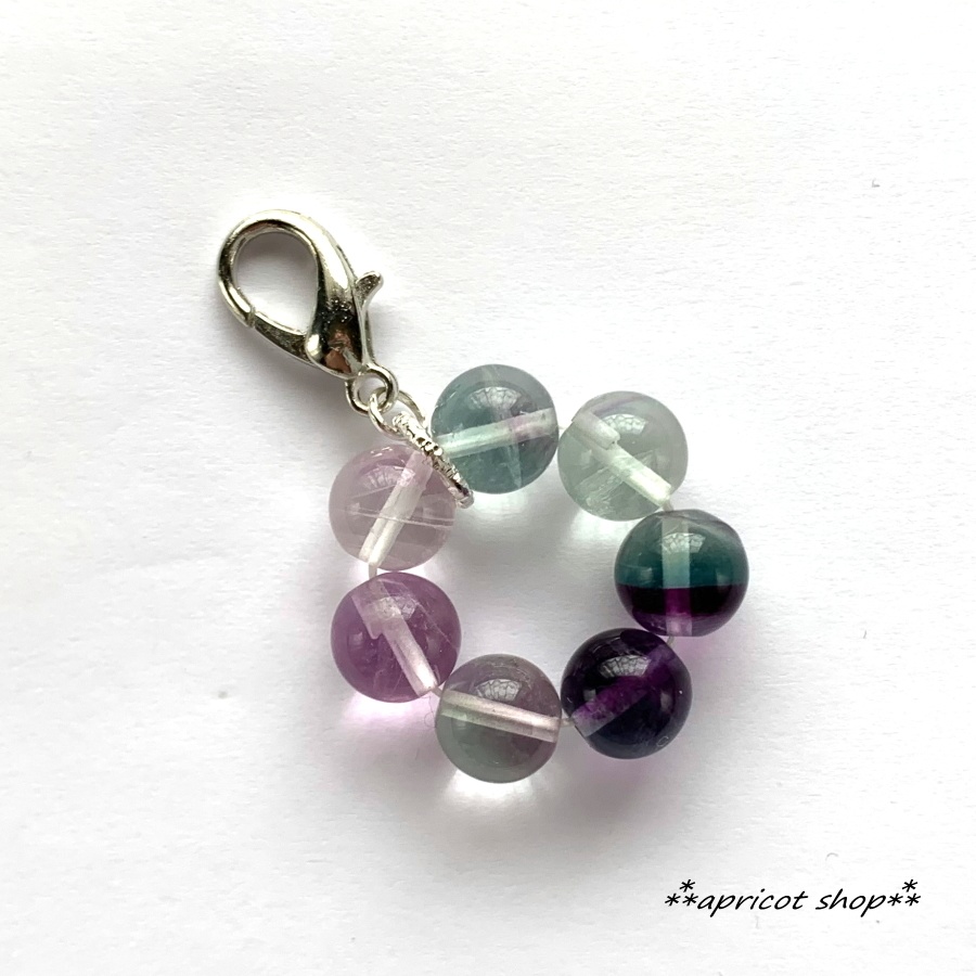 フローライト 天然石 ストラップ/円環