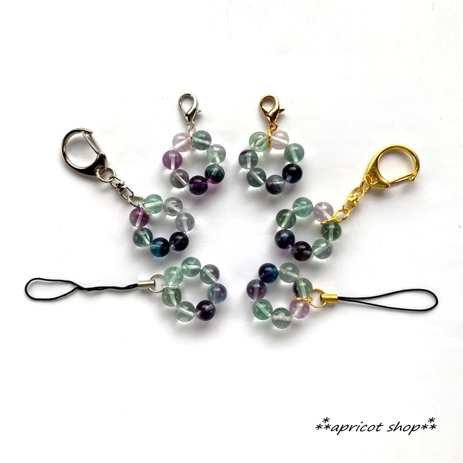 フローライト 天然石 ストラップ/円環