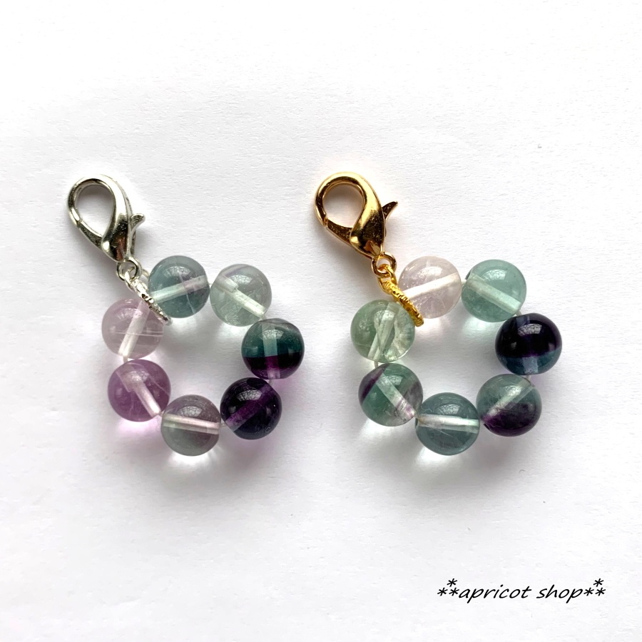 フローライト 天然石 ストラップ/円環