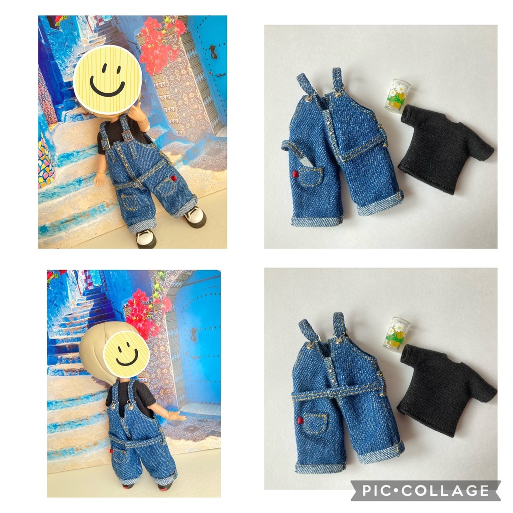 オビツ11ゆったりサロペット(ベルト付)&Tシャツ