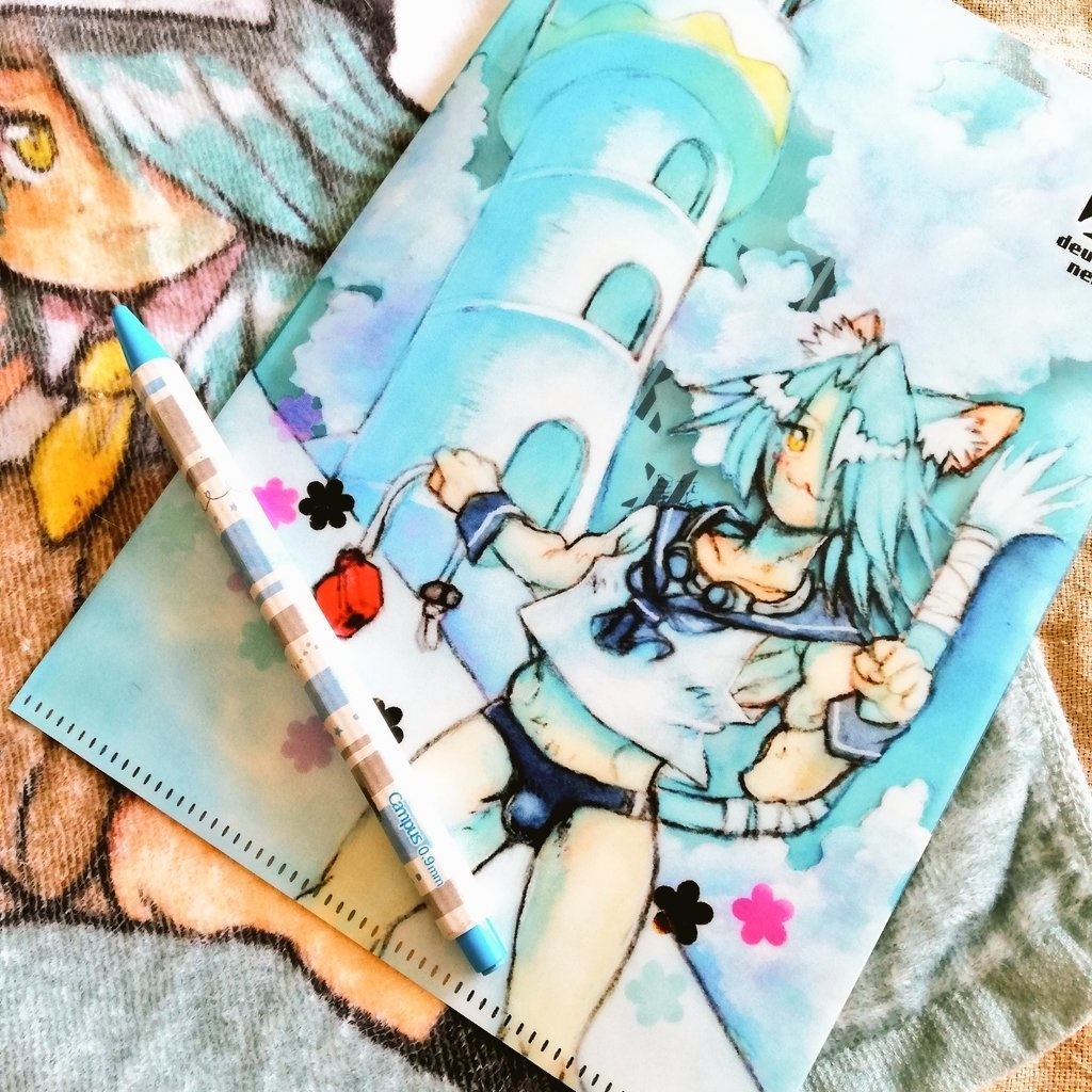 A5クリアファイル*入道雲と灯台と…ネコチャン