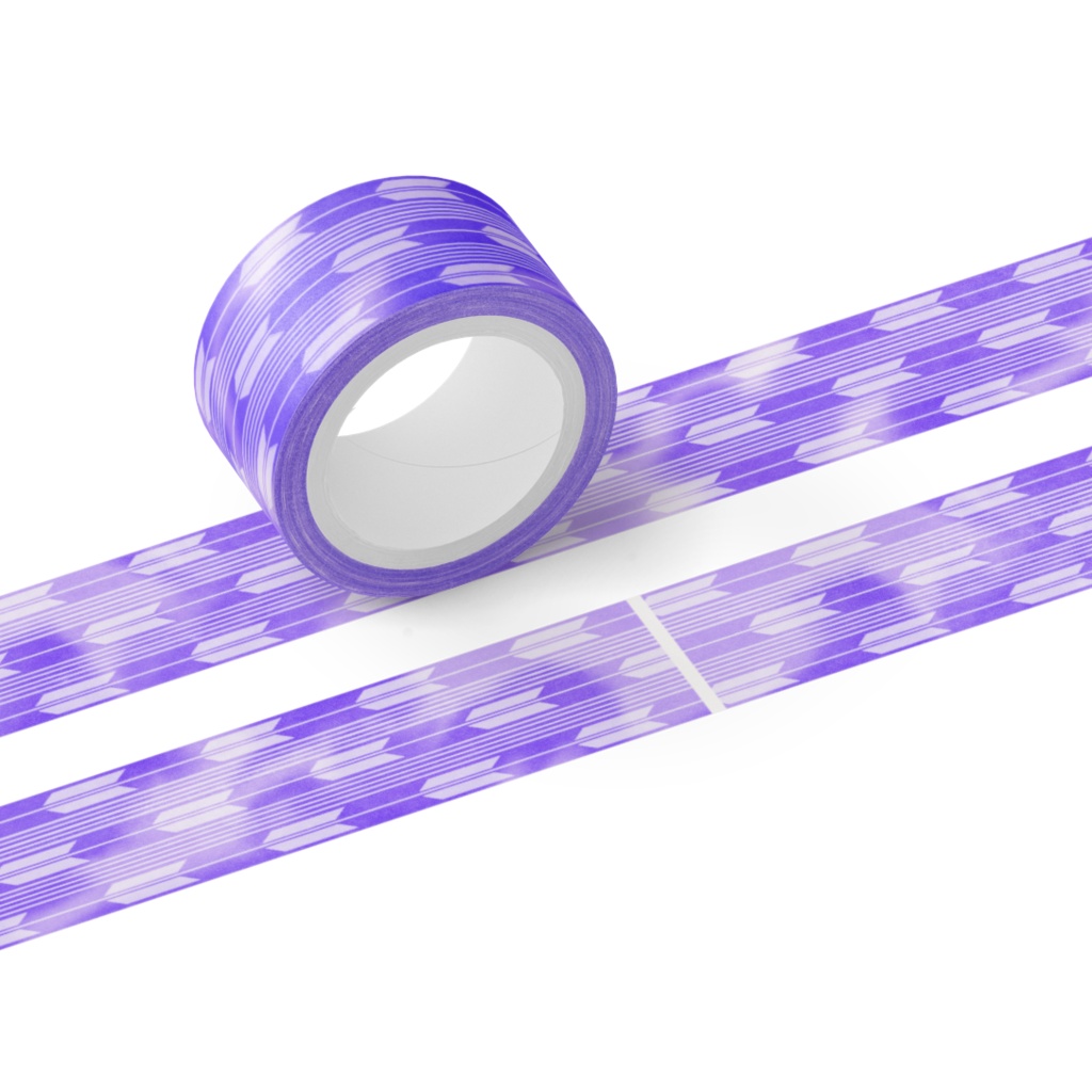 マーブルマスキングテープ 矢絣(紫)