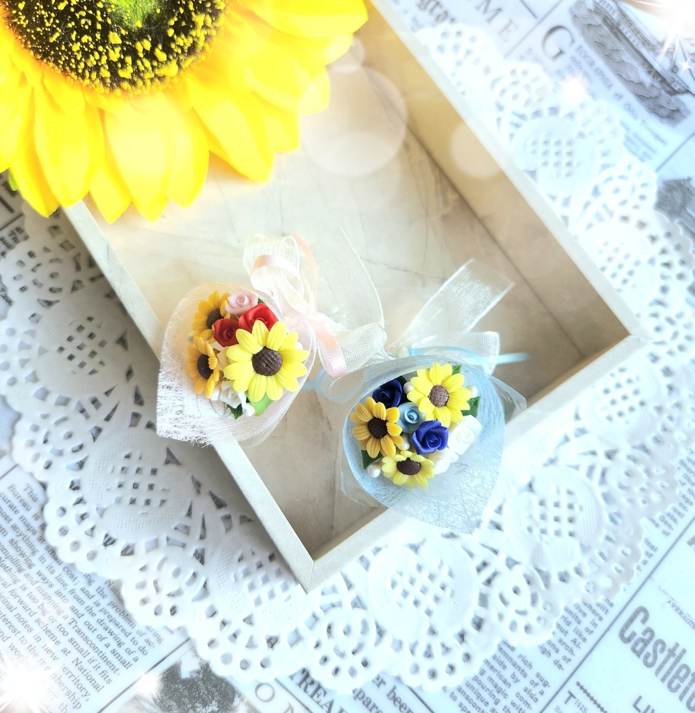 🌻🌹向日葵と薔薇の夏ブーケ2025Ver.