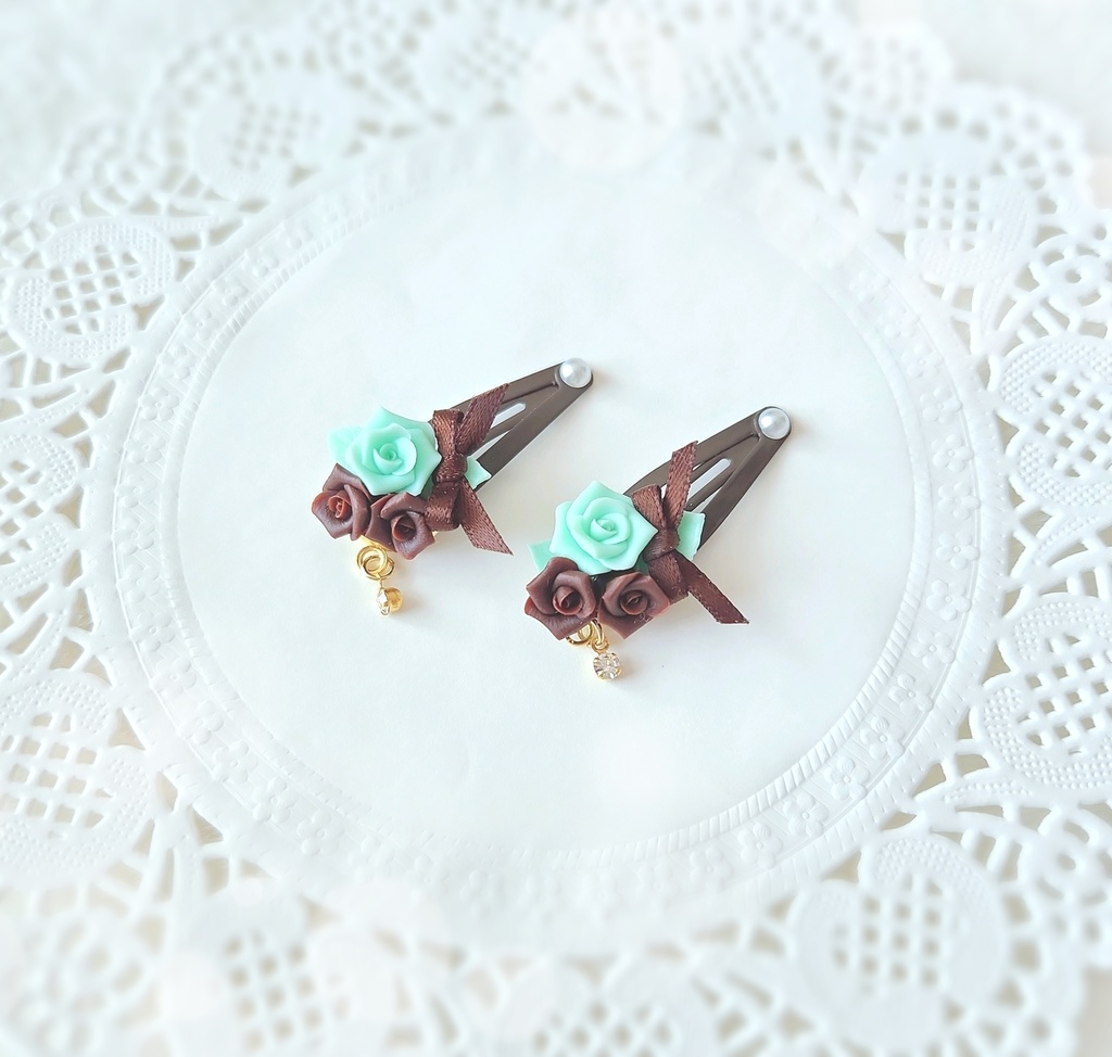 ぬい用ヘアピン　チョコミント🌹