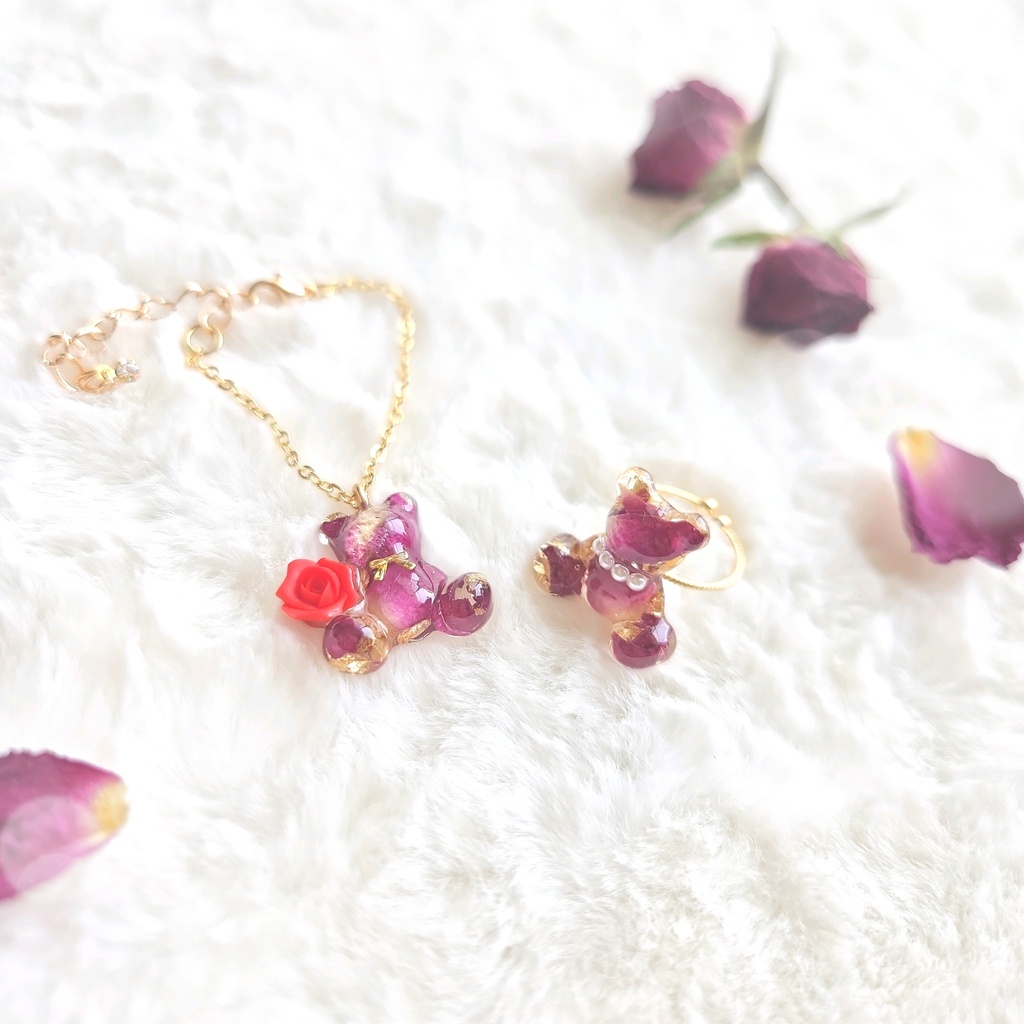 バラくまポシェット🌹🧸延長アジャスター