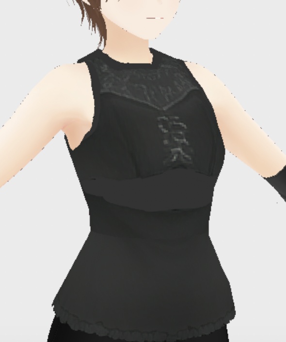 Vroid用ファンタジー風紋様付き黒トップス