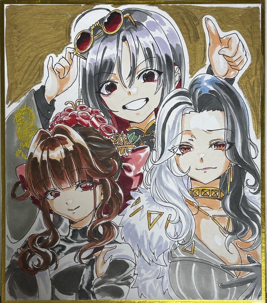 【アンダーワールドクイーン】直筆色紙｜一点物・ちし共5頒布｜原画（180×210mm）