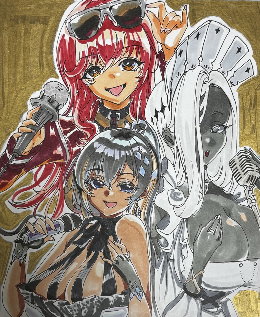  【プリマドンナ】直筆色紙｜一点物・ちし共5頒布｜原画（180×210mm）