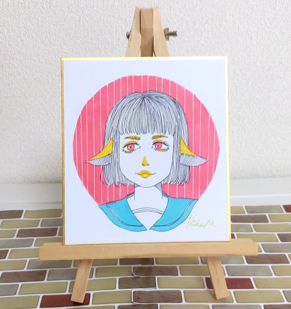 ミニ色紙・獣耳少女