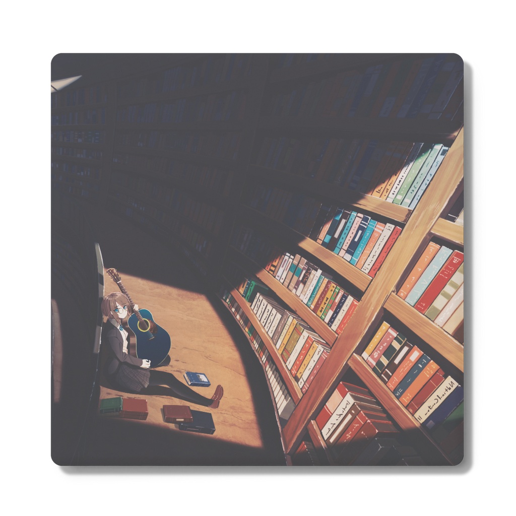 【コースター】図書とギター