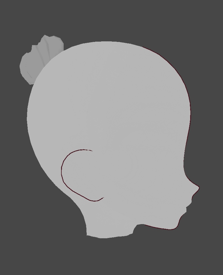 Vroid hair scrunchie, recolorable, easy adjusting for hair styles