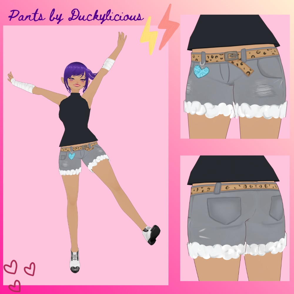 Cute Fluffy Jean Shorts - Vroid Preset