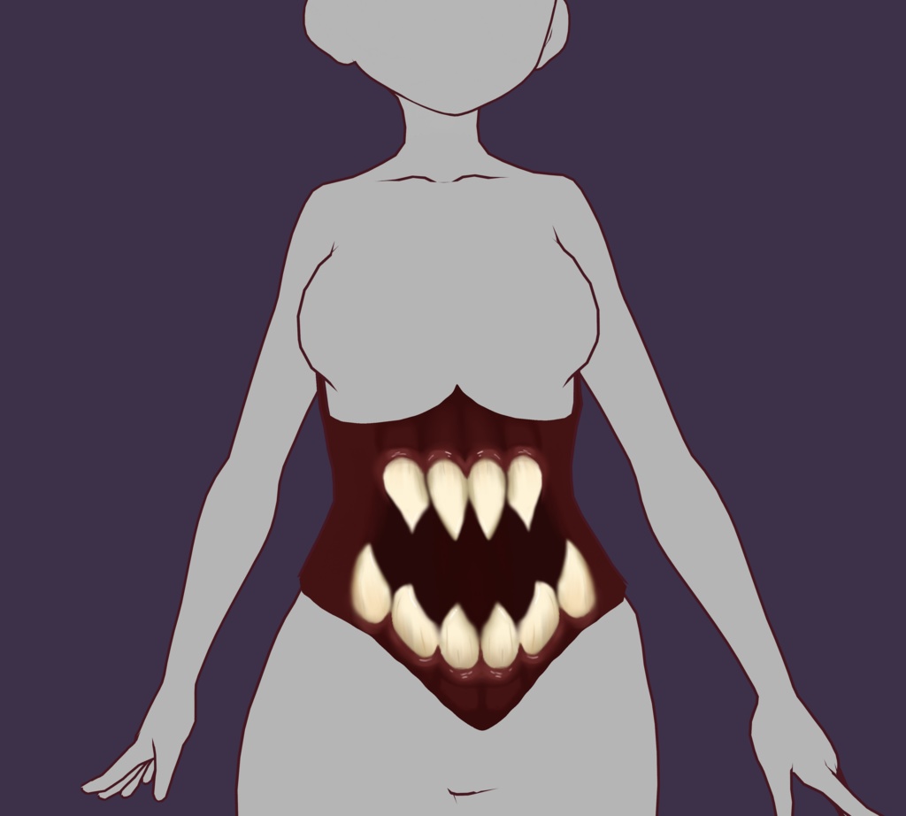 Vroid monster mouth corset 