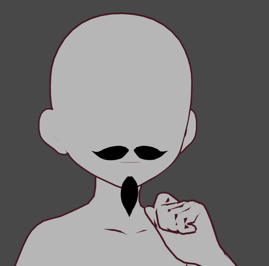 Vroid preset - Goatee Facial Hair Mustache Beard